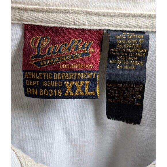 Vintage Lucky Brand Rugby Shirt Mens XXL 2XL Long Sleeve Polo 90s Y2K VTG Stripe - Picture 3 of 3